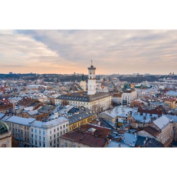 Lais Puzzle - Luftaufnahme des Sonnenuntergangs über der Stadt Lviv - 2.000 Teile