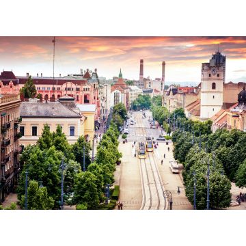 Lais Puzzle - Debrecen, Ungarn, Blick auf die Stadt von der Spitze der reformierten Kathedrale, schönes Stadtbild - 1.000 Teile