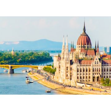 Lais Puzzle - Bunte Aussicht auf das Parlament und die Kettenbrücke in Budapest, prächtiges Frühlings-Stadtbild von Budapest, Ungarn in Europa - 1.000 Teile