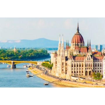 Lais Puzzle - Bunte Aussicht auf das Parlament und die Kettenbrücke in Budapest, prächtiges Frühlings-Stadtbild von Budapest, Ungarn in Europa - 2.000 Teile