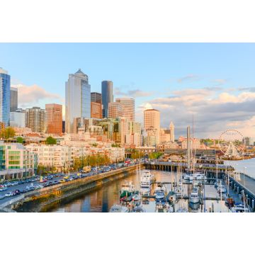 Lais Puzzle - Schöner Blick auf das Hafenviertel und die Skyline von Seattle bei Sonnenuntergang - 2.000 Teile