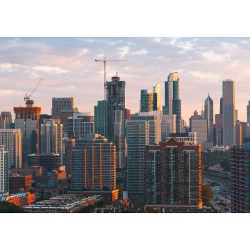 Lais Puzzle - Downtown chicago Stadtbild Wolkenkratzer Skyline bei Sonnenuntergang - 1.000 Teile