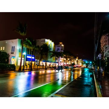 Lais Puzzle - Neonlichter am weltberühmten Ocean Drive in Miami Beach bei Nacht - 40, 100, 200, 500, 1.000 & 2.000 Teile