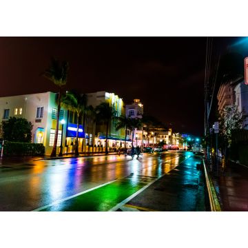 Lais Puzzle - Neonlichter am weltberühmten Ocean Drive in Miami Beach bei Nacht - 1.000 Teile