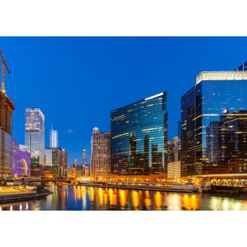 Lais Puzzle - Nächtliches Sonnenuntergangspanorama der Innenstadt von Chicago - 1.000 Teile