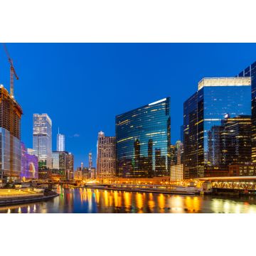 Lais Puzzle - Nächtliches Sonnenuntergangspanorama der Innenstadt von Chicago - 2.000 Teile