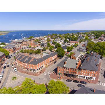 Lais Puzzle - Newburyport historisches Stadtzentrum einschließlich State Street und Market Square mit Merrimack River im Hintergrund Luftaufnahme, Newburyport, Massachusetts - 40, 100, 200, 500, 1.000 & 2.000 Teile