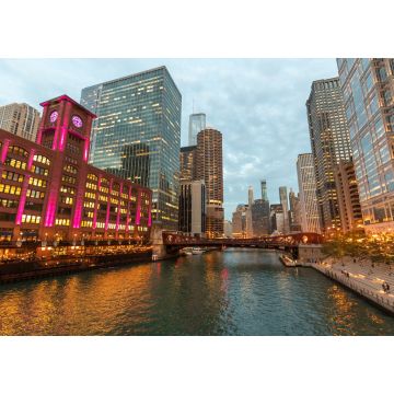 Lais Puzzle - Skyline der Innenstadt von Chicago mit Gebäuden am Fluss - 1.000 Teile