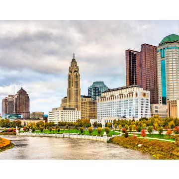 Lais Puzzle - Stadtbild von Columbus über dem Scioto River - Ohio, Vereinigte Staaten - 40, 100, 200, 500, 1.000 & 2.000 Teile