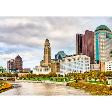 Lais Puzzle - Stadtbild von Columbus über dem Scioto River - Ohio, Vereinigte Staaten - 1.000 Teile