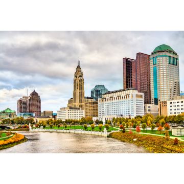 Lais Puzzle - Stadtbild von Columbus über dem Scioto River - Ohio, Vereinigte Staaten - 2.000 Teile