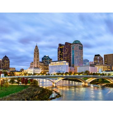 Lais Puzzle - Stadtbild von Columbus über dem Scioto River - Ohio, Vereinigte Staaten - 40, 100, 200, 500, 1.000 & 2.000 Teile