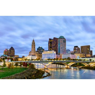 Lais Puzzle - Stadtbild von Columbus über dem Scioto River - Ohio, Vereinigte Staaten - 2.000 Teile