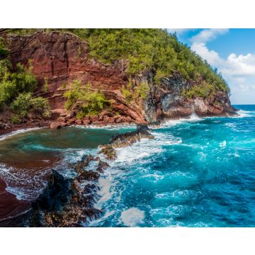 Lais Puzzle - Roter Sand und blaue Wellen am Kaihalulu Beach, Hana, Maui, Hawaii - 40, 100, 200, 500, 1.000 & 2.000 Teile