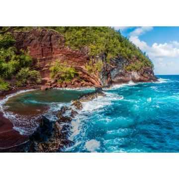 Lais Puzzle - Roter Sand und blaue Wellen am Kaihalulu Beach, Hana, Maui, Hawaii - 1.000 Teile