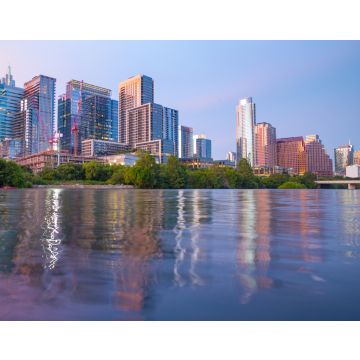 Lais Puzzle - Erstaunlicher dramatischer Sonnenuntergang in Austin Texas Spiegelung des Town Lake mit bunten Wolken, die sich auf dem Colorado River spiegeln - 40, 100, 200, 500, 1.000 & 2.000 Teile