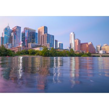 Lais Puzzle - Erstaunlicher dramatischer Sonnenuntergang in Austin Texas Spiegelung des Town Lake mit bunten Wolken, die sich auf dem Colorado River spiegeln - 1.000 Teile