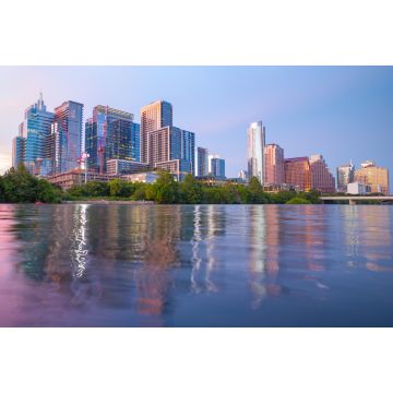 Lais Puzzle - Erstaunlicher dramatischer Sonnenuntergang in Austin Texas Spiegelung des Town Lake mit bunten Wolken, die sich auf dem Colorado River spiegeln - 2.000 Teile