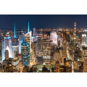Lais Puzzle - New York Luftaufnahme bei Nacht, Stadtbild aus Hubschrauber - 2.000 Teile
