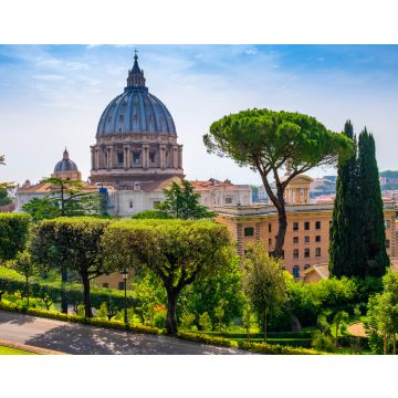 Lais Puzzle - Rom, Vatikanstadt, Italien - Panoramablick auf den Petersdom - Basilica di San Pietro in Vaticano - Hauptkuppel von Michelangelo Buonarotti, gesehen von den Vatikanischen Gärten im Vatikanstaat - 40, 100, 200, 500, 1.000 & 2.000 Teile