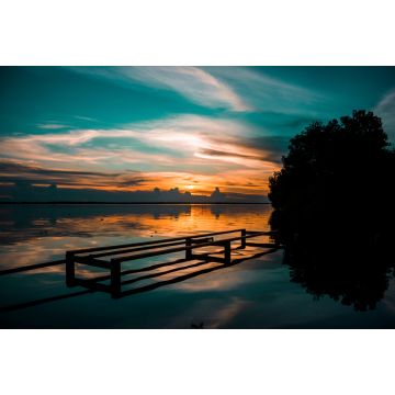 Lais Puzzle - Blick auf einen Sonnenuntergang vom Hafen von Ologá, am Ostufer des Maracaibo-Sees, Venezuela - 2.000 Teile