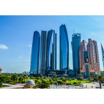 Lais Puzzle - Etihad-Türme, eine Reihe von fünf hohen Gebäuden und ein Hotel in Abu Dhabi Corniche, Vereinigte Arabische Emirate - 1.000 Teile