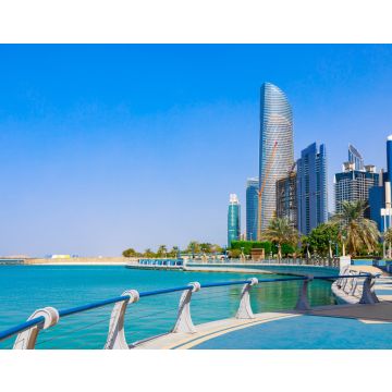 Lais Puzzle - Skyline-Ansicht von Abu Dhabi mit Meer, Strand und Wolkenkratzern, Vereinigte Arabische Emirate - 40, 100, 200, 500, 1.000 & 2.000 Teile