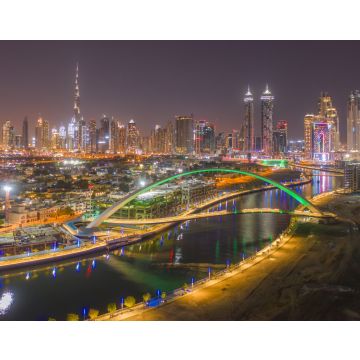 Lais Puzzle - Luftaufnahme der Toleranzbrücke und der Skyline des Stadtzentrums von Dubai. Architekturstruktur mit See oder Fluss, Vereinigte Arabische Emirate - 40, 100, 200, 500, 1.000 & 2.000 Teile