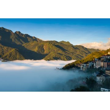 Lais Puzzle - Sapa Tal Stadt in der Natur Nebel am Morgen in Hanoi in Vietnam - 2.000 Teile