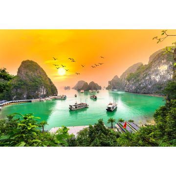 Lais Puzzle - Verträumte Sonnenuntergangslandschaft in der Halong-Bucht, Vietnam, Blick von der Adove. Dies ist das UNESCO-Weltkulturerbe, ein wunderschönes Naturwunder im Norden Vietnams - 2.000 Teile