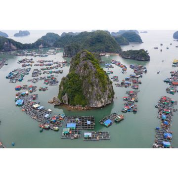 Lais Puzzle - Luftaufnahme des schwimmenden Fischerdorfs in der Lan Ha Bay, Vietnam. UNESCO-Weltkulturerbe. In der Nähe der Ha Long-Bucht - 2.000 Teile