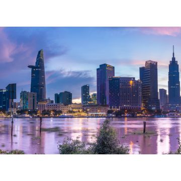 Lais Puzzle - Gebäude des Bitexco Financial Tower, Gebäude, Straßen und der Fluss Saigon in Ho-Chi-Minh-Stadt - 1.000 Teile