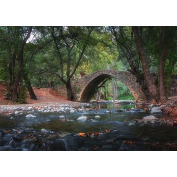 Lais Puzzle - Venezianische Brücke auf Zypern im Troodos-Gebirge. Schöne Herbstlandschaft mit Fluss, Bäumen und antiker Brücke. Mittelalterliche Architektur - 1.000 Teile
