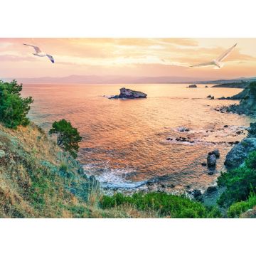 Lais Puzzle - Kap Akamas Bay mit Möwen am Himmel bei Sonnenuntergang - 1.000 Teile