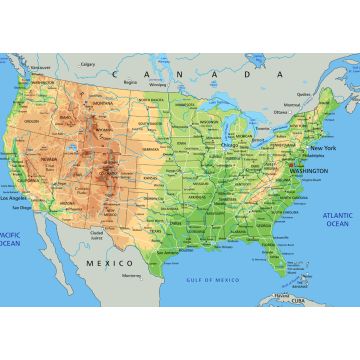 Lais Puzzle - Hochdetaillierte physische Karte der Vereinigten Staaten von Amerika mit Beschriftung - 1.000 Teile