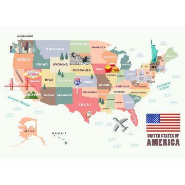 Lais Puzzle - Karte der Vereinigten Staaten von Amerika mit Berühmten Sehenswürdigkeiten - 1.000 Teile