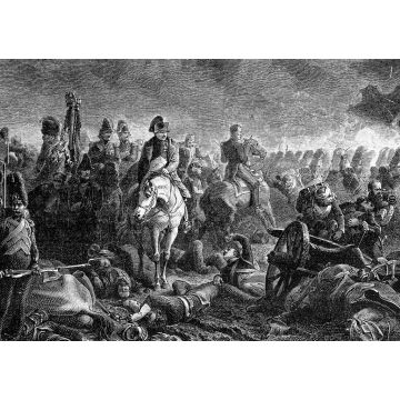 Lais Puzzle - Schlacht von Waterloo. Um elf Uhr nachts, Napoleon mit dem ersten Grenadierregiment der Garde. 18. Juni 1815. Antike Illustration. 1890 - 1.000 Teile