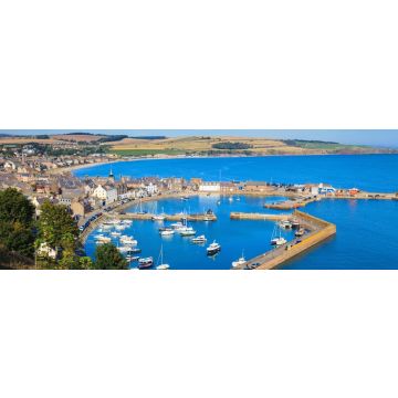 Lais Puzzle - Luftaufnahme des Hafens in der Bucht von Stonehaven, Aberdeenshire, Schottland, Panorama - 1.000 Teile