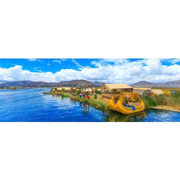 Lais Puzzle - Totora-Boot auf dem Titicaca-See nahe Puno, Peru, Panorama - 1.000 Teile
