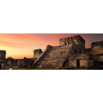 Lais Puzzle - Castillo-Festung bei Sonnenuntergang in der alten Maya-Stadt Tulum, Mexiko, Panorama - 1.000 Teile