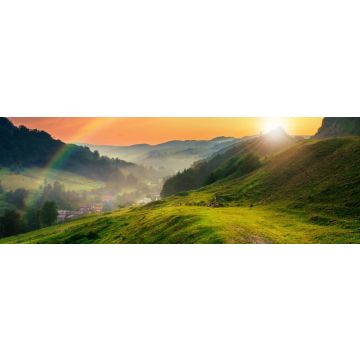 Lais Puzzle - Berghang in der Nähe des Dorfes im Morgennebel, Panorama - 1.000 Teile