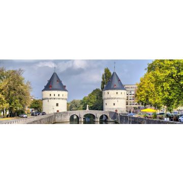Lais Puzzle - Mittelalterliche Broeltürme und alte Brücke in der Stadt Kortrijk, Belgien, Panorama - 1.000 Teile