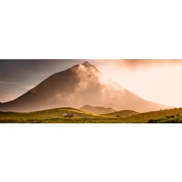 Lais Puzzle - Riesiger Stier vor dem Vulkan Pico-Azoren, Portugal, Panorama - 1.000 Teile