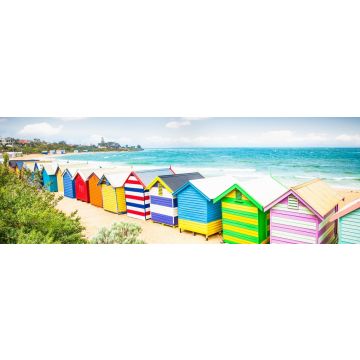 Lais Puzzle - Schöne Badehäuser am weißen Sandstrand von Brighton Beach, Victoria, Australien, Panorama - 1.000 Teile