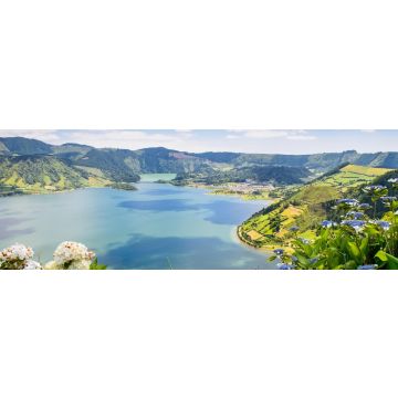 Lais Puzzle - See von Sete Cidades mit Hortensien, Azoren, Portugal, Panorama - 1.000 Teile