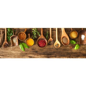 Lais Puzzle - Farbenfrohe Gewürze auf Holztisch, Panorama - 1.000 Teile
