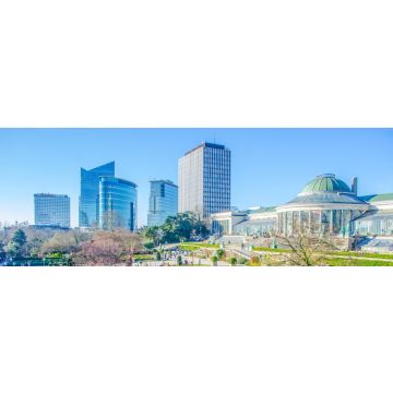 Lais Puzzle - Der Jardin Botanique und moderne Wolkenkratzer in Brüssel, Belgien, Panorama - 1.000 Teile