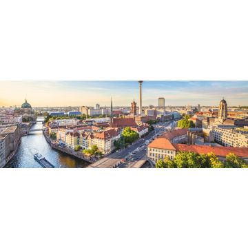 Lais Puzzle - Berliner Skyline-Panorama mit Fernsehturm und Spree bei Sonnenuntergang, Deutschland, Panorama - 1.000 Teile