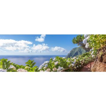 Lais Puzzle - Küstenweg mit Hortensien in Sao Miguel, Azoren Inseln, Panorama - 1.000 Teile