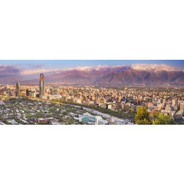 Lais Puzzle - Skyline von Santiago de Chile vom Cerro San Cristobal, Sonnenuntergang, Panorama - 1.000 Teile